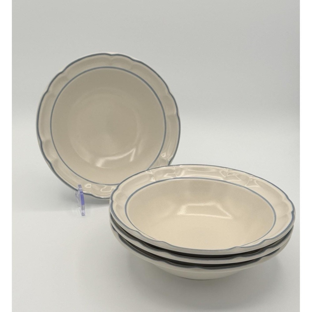 Vintage Cordella Bluet Cereal Bowls Set of 4 Stoneware Japan 6.75" New Old Stock